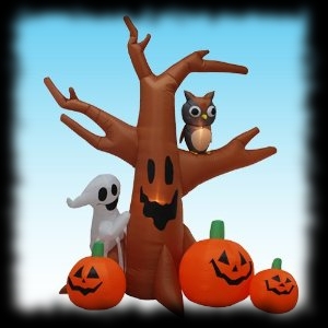 Airblown Inflatable Halloween Yard Decoration Spooky Tree, Pumpkins and Ghost