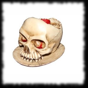 Bleeding Eye Child Skull Candle Holder for Halloween
