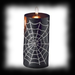 Spider Web Design Halloween Pillar Candle For Sale
