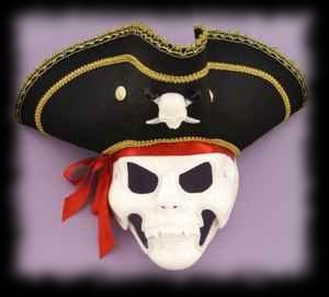 Pirate Mask Halloween Costume with Moving Jaw