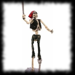 Life Size Standing Pirate Skeleton Halloween Prop