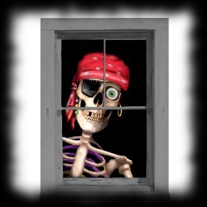 Window Clinge Pirate Skeleton Halloween Decoration