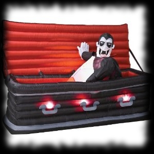 Dracula Air Blown Inflatable Coffin Riser Halloween Yard Display