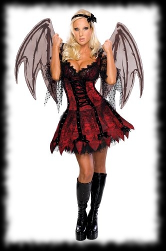 Women's Winged Vampire Halloween Costume Party Idea