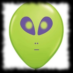 Green Alien Head Balloon Halloween Decoration