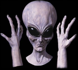 Alien Halloween Costume Mask with Gloves For Sale