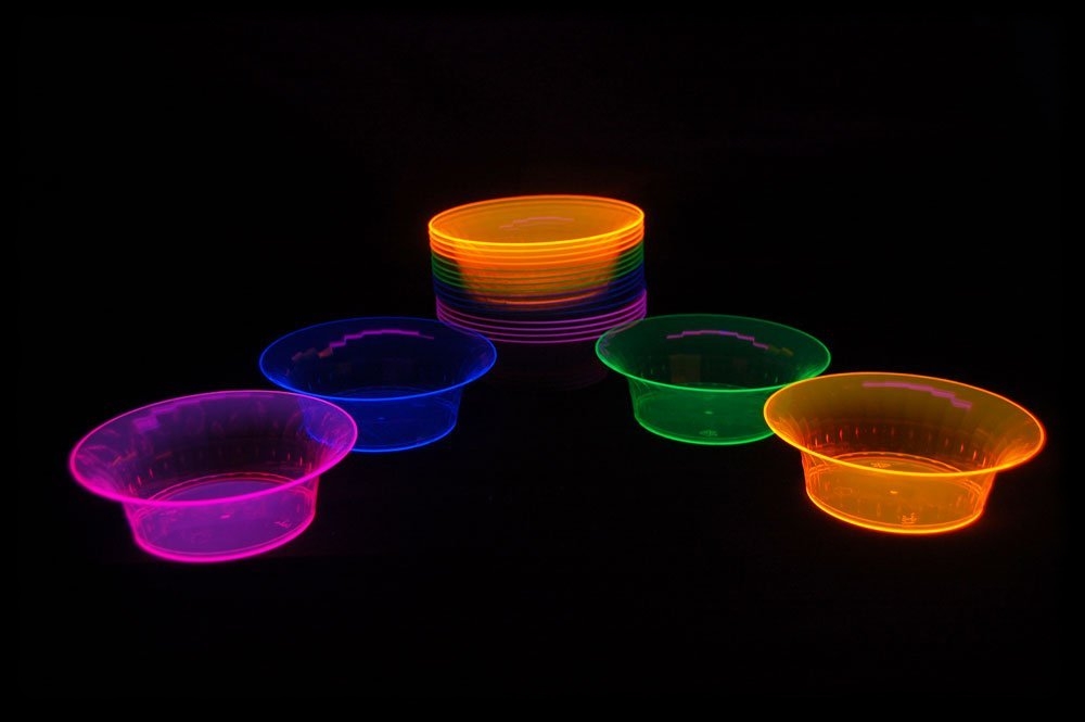Black Light Reactive Party Bowls for Halloween