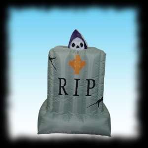 Airblown Inflatable Tombston Grim Reaper Rises Up from Grave