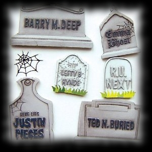 3D Graveyard Halloween Stickers For Sale