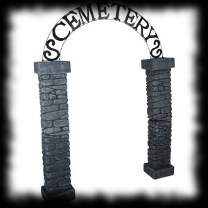 Huge Deluxe Cemetery Gate for Halloween Party Displays