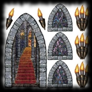 Haunted House Wall Decorations Tortches and Windows