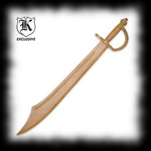 Life Size Real Wood Pirate Sword Halloween Costume Accessory