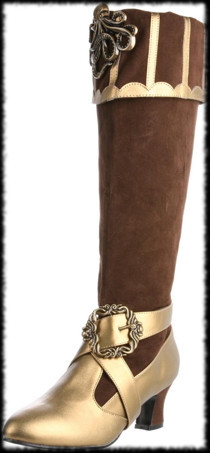 Deluxe Lady's Pirate Boot Accessory Idea Octopus Medalian