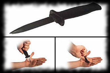 Collapsible knife blade Halloween costume prank accessory