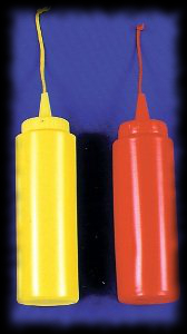 Halloween costume prank accessory squirt ketchup and mustard