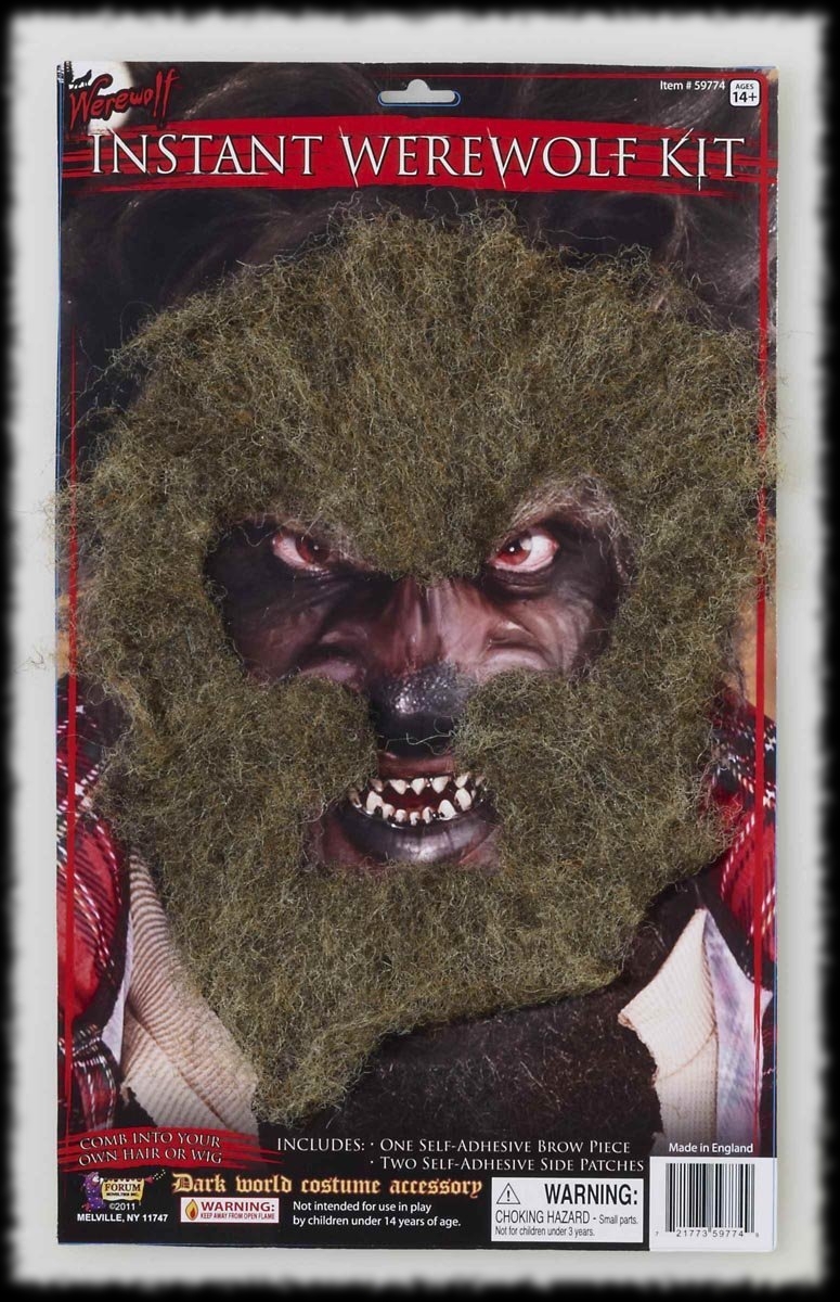 Instant Werewolf Fur Face Kit Halloween Mask Idea