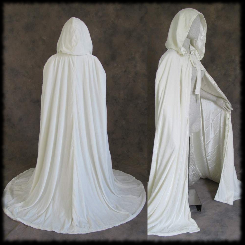 Deluxe Off White Velvet Cloak Werewolf Halloween Costume Accessory