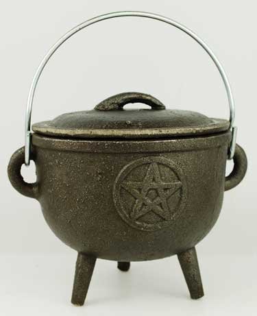Pentagram Cast Iron Witches Cauldron Halloween Theme Idea