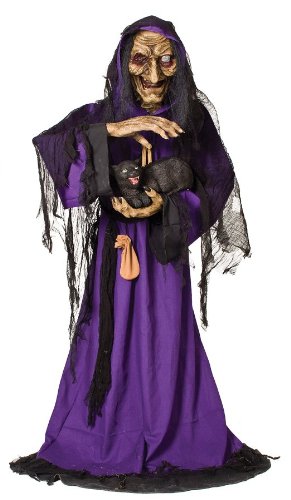 Life Siezed Halloween Witch Decoration Moving Talking Prop