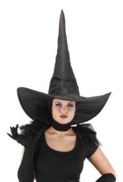 Tallest witch hat Halloween costume accessory with balaclava scarf wrap 
