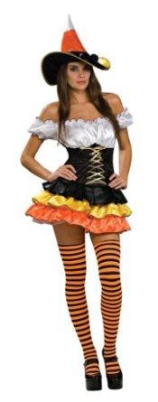 Lady's Sexy Candy Corn Halloween Witch Costume Idea