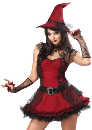 Women's Red Witch Halloween Costume Idea