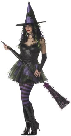 Short Skirt Womens Witch Halloween Costume
