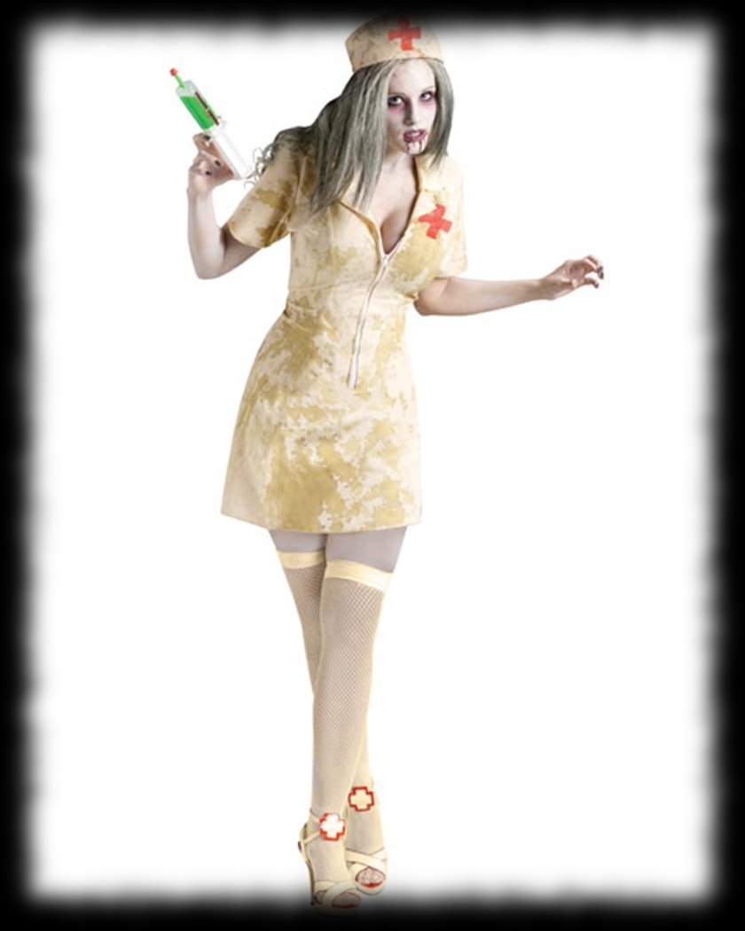 Sexy and Naughty Nurse Zombie Halloween Costume