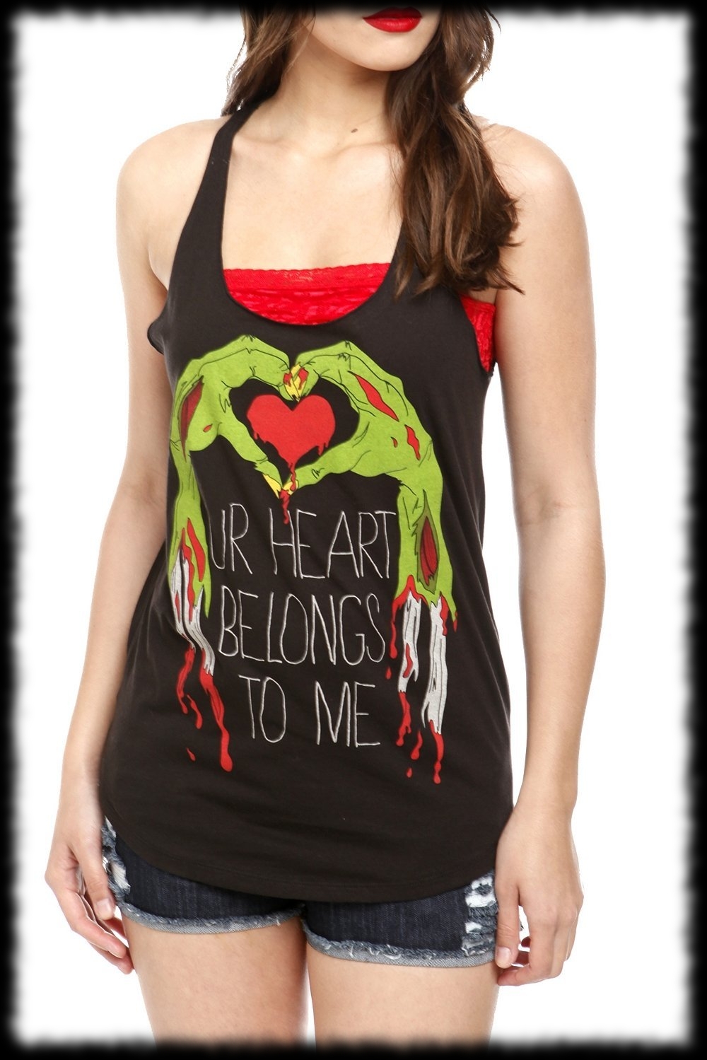 Ur Heart Belongs To Me Zombie Tank Top Costume Shirt